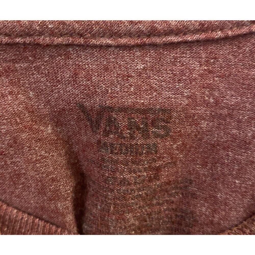 Vans Off The Wall Burgundy T Shirt Mend Medium - Picture 2 of 3